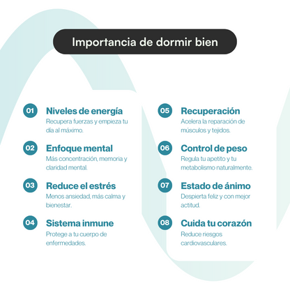 8 beneficios de dormir bien: energía, enfoque mental, sistema inmune, recuperación, estado de ánimo y salud cardiovascular
